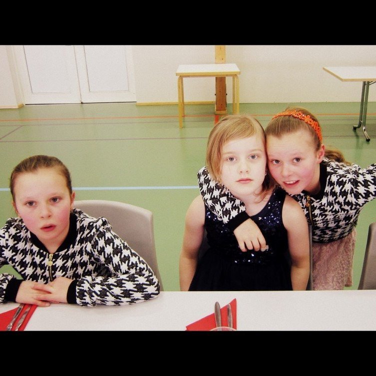 Þessar komu rjóðar og kátar inn úr músaeltingaleik úti í sköflunum.