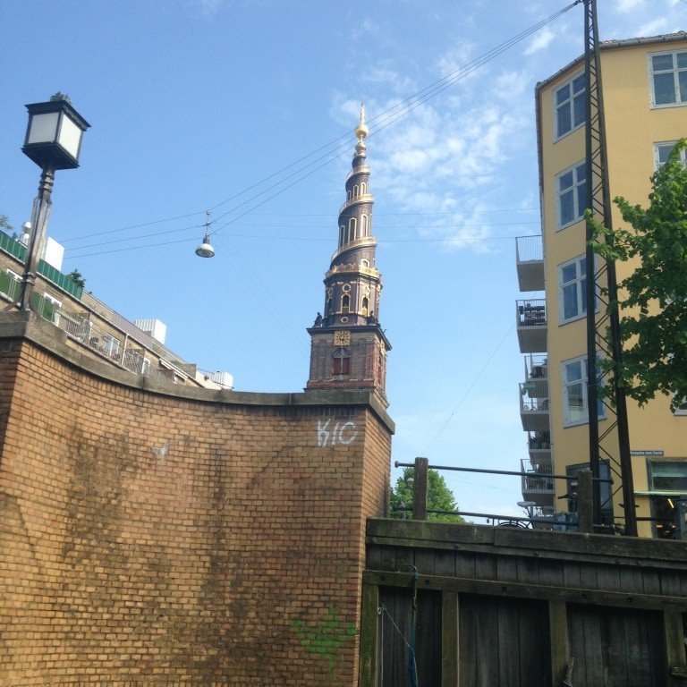 Kirkjutruninn sem hægt er að ganga utan á og við gerðum síðar í ferðinni.