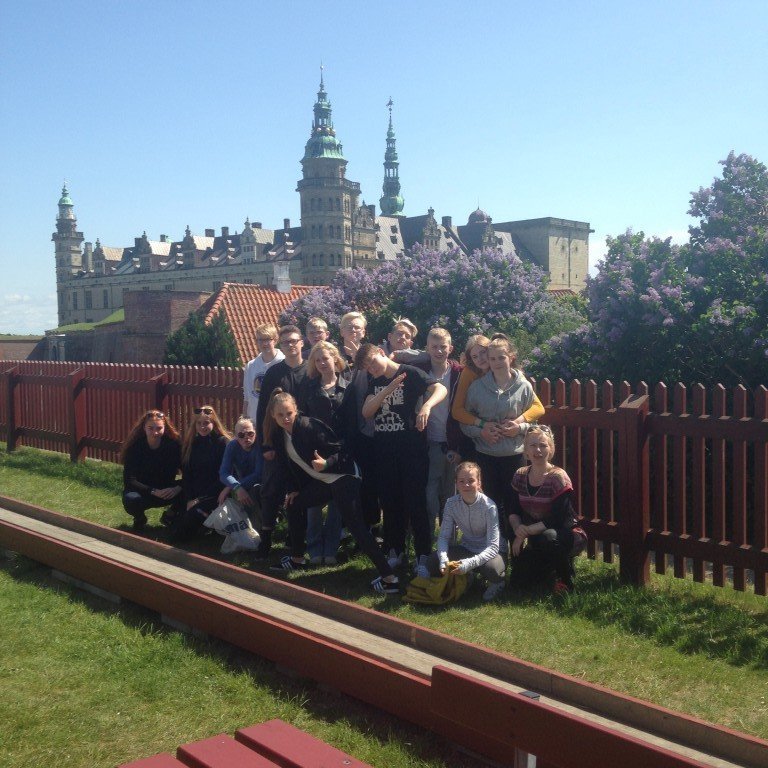 Hópmynd á nestisstaðnum