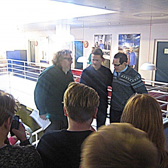 Fyrsta celeb-sighting (eða frægragláp!) - við rákumst á Egil Helgason og Hraðfréttamenn á ganginum.