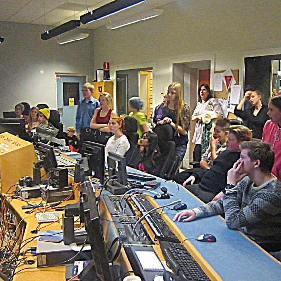 Inni í hljóðveri.