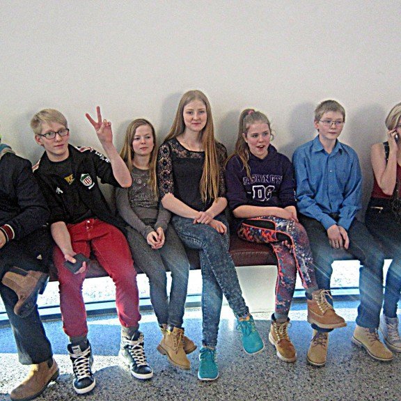 ... og lífsgleðin leiftrar af nemendum ...