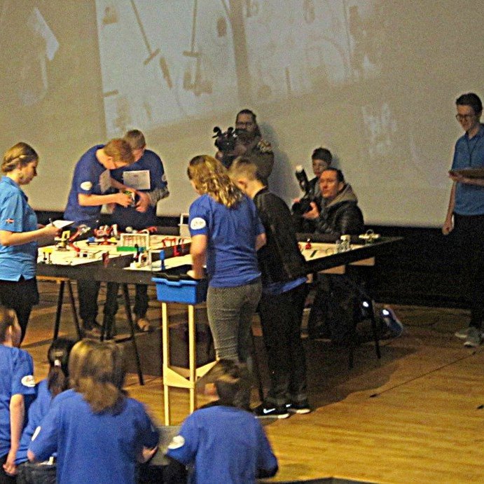 ... þeim gekk ágætlega svona í fyrstu atrennu. Aðallega fór úr þeim mesti skrekkurinn, því að stressið var búið að vera frekar mikið.