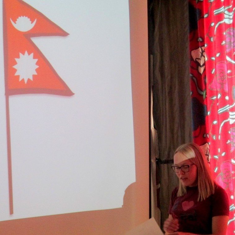 Fáninn í Nepal er sérstakur.