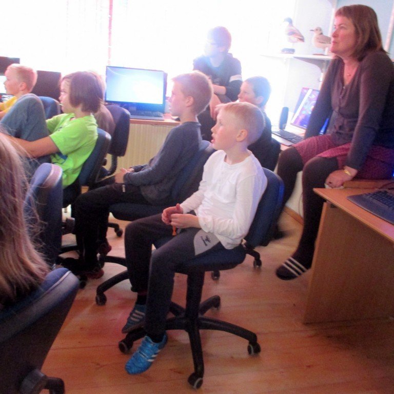 Nemendur voru mjög áhugasamir.