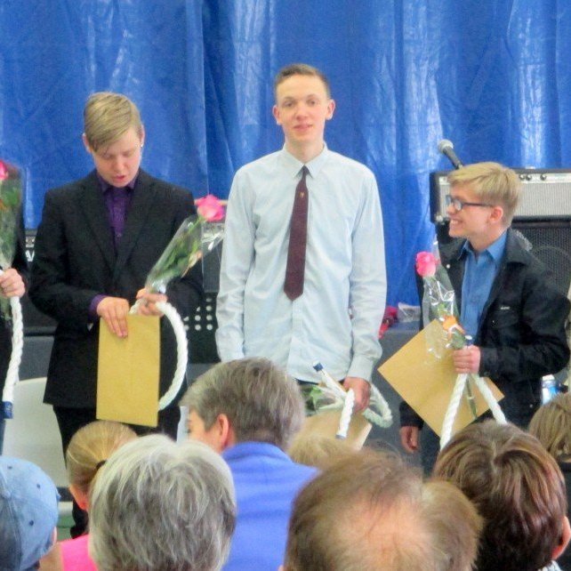 Hinir fimm fræknu við lok grunnskólans.