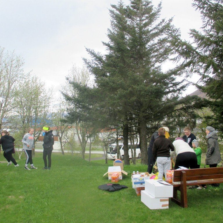 ... að fara að elda í kuldanum.