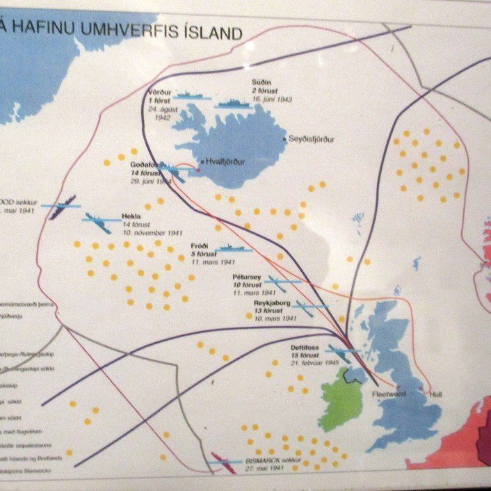Hér er ágæt mynd af stríðinu umhverfis Ísland.