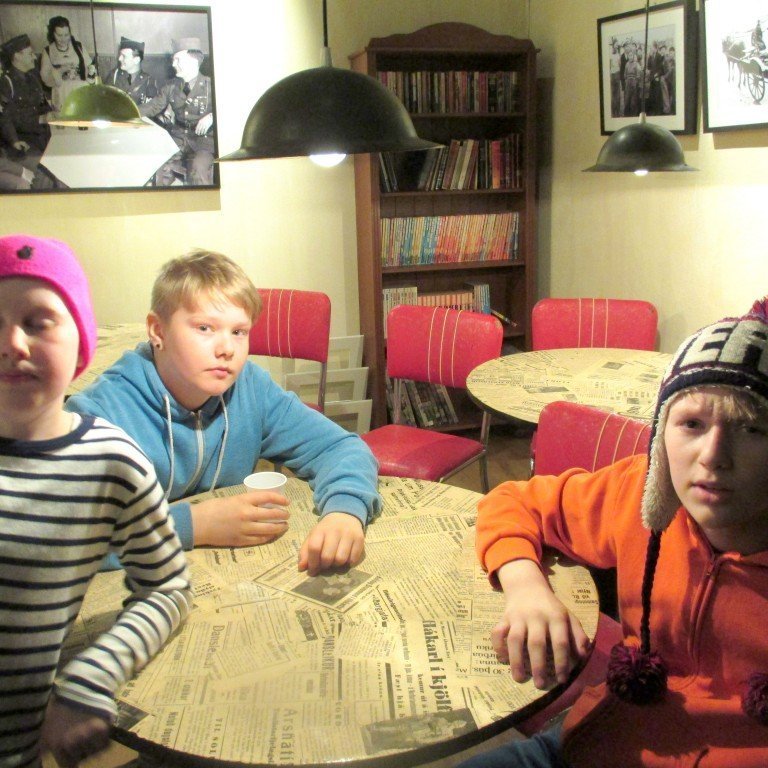 Kaffihússhornið á safninu.