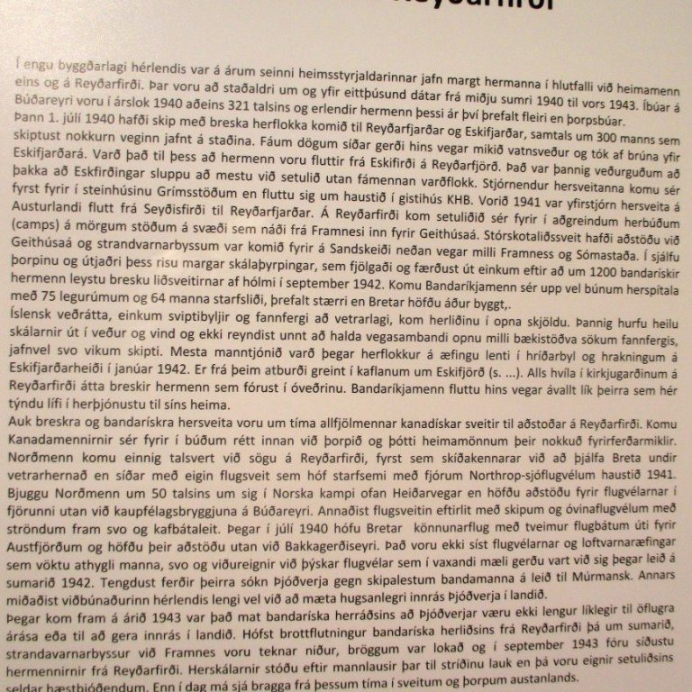 Lýsing á hernáminu.