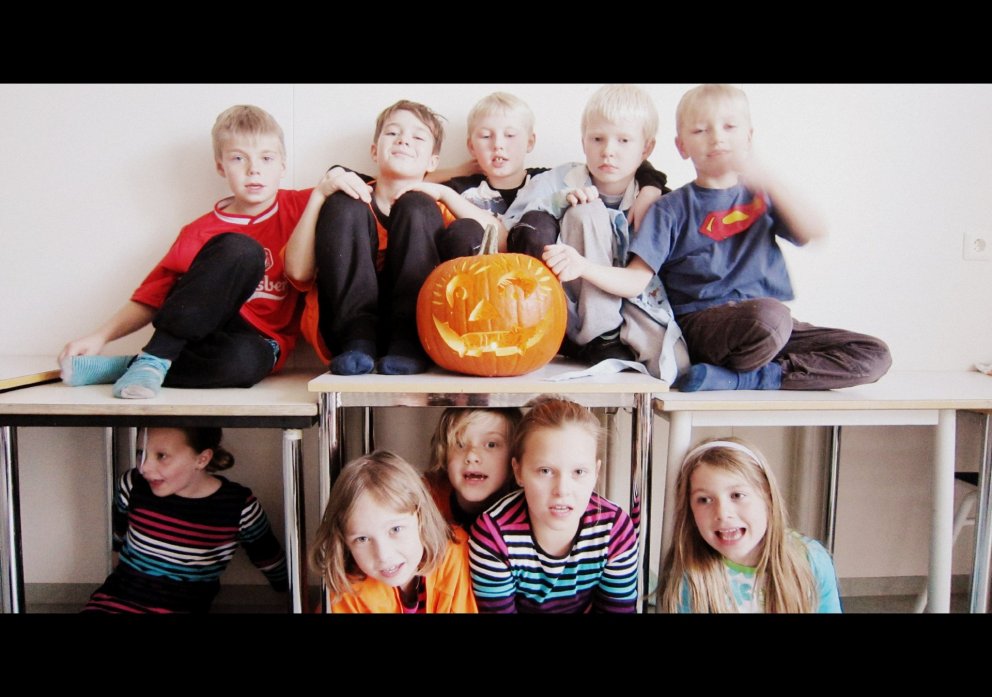 Graskerið Lísa í góðum félagsskap