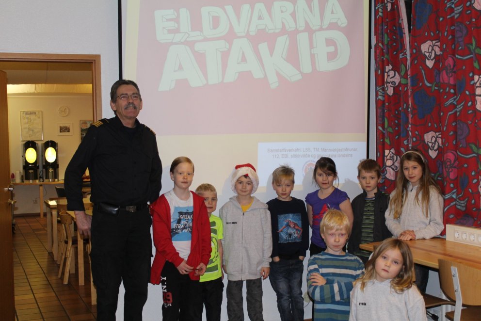 Baldur slökkviliðsstjóri kom í heimsókn.