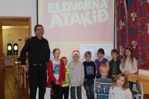 Baldur slökkviliðsstjóri kom í heimsókn.
